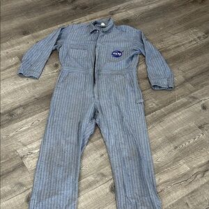 Vintage Sears Blue and White Herringbone Coveralls Label